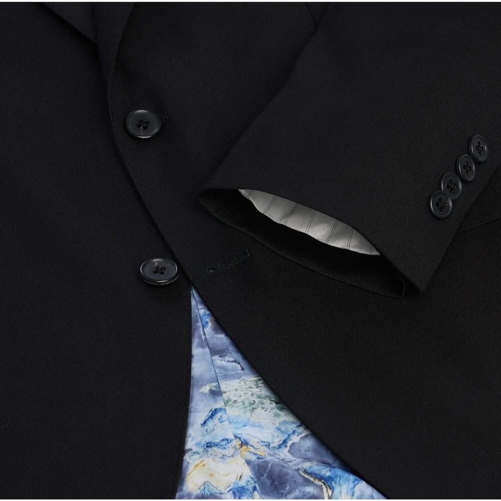 Alton Lane Blazer Sport Coat Mens 38S Black Tailored Fit 2 Button Lined - Picture 3 of 8